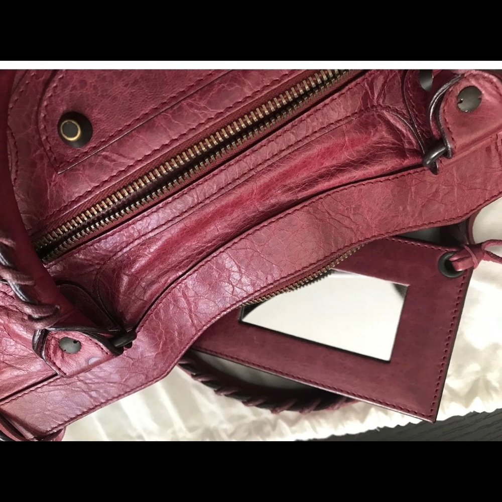 AUTHENTIC Balenciaga FIRST CalfSkin Handbag burgundy - Picture 7 of 7